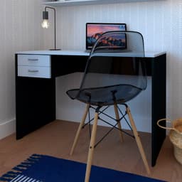 Conjunto de Mesa com Gaveteiro de Escritório Arvo Preto e Cinza Cristal