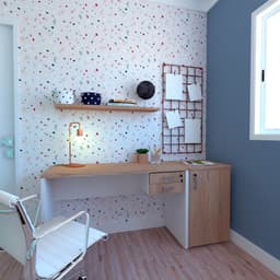 Conjunto de Mesa com Gaveteiro de Escritório Corp Branco e Carvalho Mel