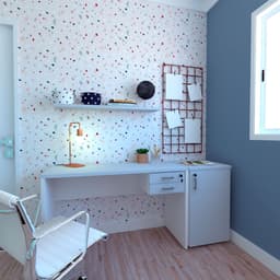 Conjunto de Mesa com Gaveteiro de Escritório Corp Branco e Cinza Cristal