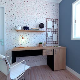 Conjunto de Mesa com Gaveteiro de Escritório Corp Preto e Carvalho Mel