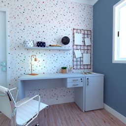 Conjunto de Mesa com Gaveteiro, Prateleira e Armário de Escritório Corp Cinza Cristal