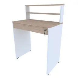 Escrivaninha KitCubos 1 GV Branca e Carvalho Mel