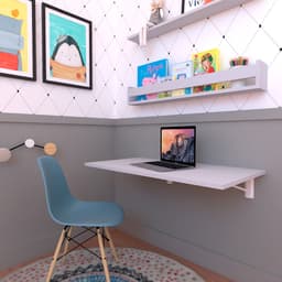 Mesa Infantil Retangular Balloon Cinza Cristal 80 cm