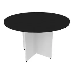 Mesa de Jantar Redonda Natus40 Branca e Preta 120 cm