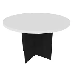 Mesa de Jantar Redonda Natus40 Preta e Branca 120 cm