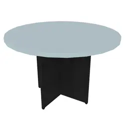 Mesa de Jantar Redonda Natus40 Preta e Cinza Cristal 120 cm