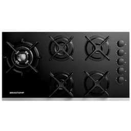 Cooktop a Gás Brastemp Eclipse Collection em Vidro com 05 Bocas, Painel Mecânico Black Inox - BDD86AP
