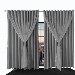 cortina blackout Ana quarto de janela 4,00 x 2,70 cinza