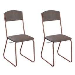 Conjunto com 2 Cadeiras Byron Cinza e Cobre