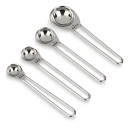 Conjunto de Colheres Medidoras com 4 Unidades Top Pratic Prateado
