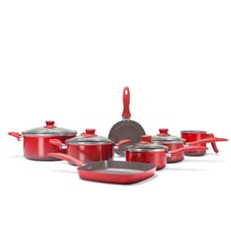 Conjunto de Panelas com 7 Unidades Smart Plus Vermelho