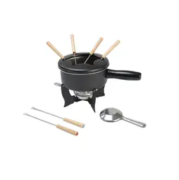 Conjunto para Fondue 10 Peças Petiscos Cinza