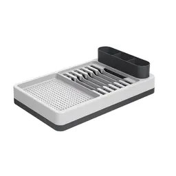 Escorredor de Louça Flat Cinza Claro e Cinza Escuro