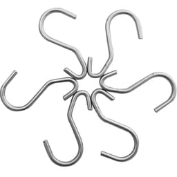 Kit 6 Ganchos Multiuso para Barra de Utensílios Aço Inox Brinox Top Pratic