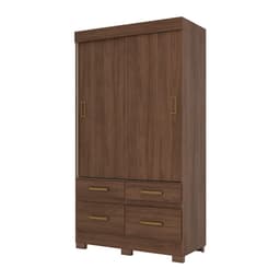 Guarda-Roupa Solteiro Marel Flex 2 Portas 4 Gavetas Carvalho e Off White