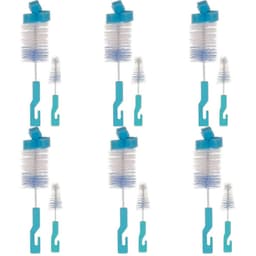 6 Kits de Escovas para Limpeza de Mamadeira e Bico Esponja Higienização Buba Azul