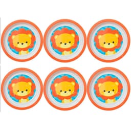 6 Pratos Infantil Buba de Criança Prato Raso Redondo 21cm Pl