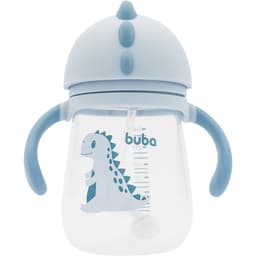 Copo de Transição com Canudo Alça e Válvula Dino Azul Buba