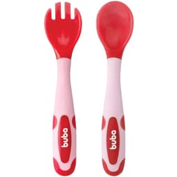 Kit Talheres para Bebê Flexíveis e Termossensíveis Garfo e C