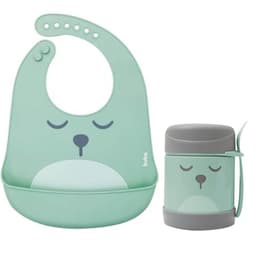 Pote Térmico Inox 320ml com Talher E Babador Pega Migalha Buba Verde Gumy Unisex