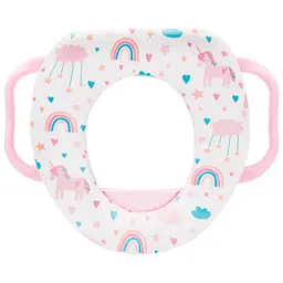 Redutor de Assento Infantil para Vaso Sanitário Buba com Alças e Protetor Anti Respingo Rosa