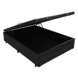 Base para Cama Box Casal Érica com Baú Preta