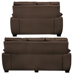 Conjunto Sofá Luxemburgo 3 e 2 Lugares 1,52m e 2,02m Courino Marrom
