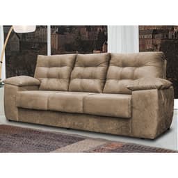 Sofá Luxemburgo 3 Lugares 2,02m Tecido Suede Castor