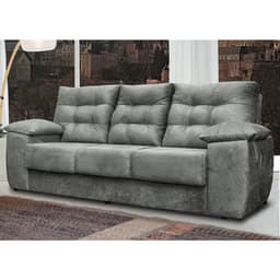 Sofá Luxemburgo 3 Lugares 2,02m Tecido Suede Cinza