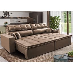 Sofá Retrátil e Reclinável 1,82m Luxos Cama inBox Velusoft Cinza