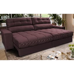 Sofá Retrátil e Reclinável 2,32m Molas Ensacadas Cama inBox Brasil Velusoft Vinho