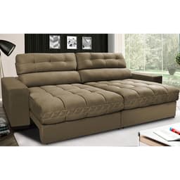Sofá Retrátil e Reclinável com Molas Ensacadas Cama inBox Master 2,12m Tecido Suede Castor