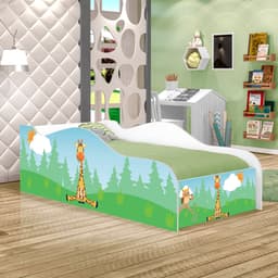 Cama Fun Girafa e Coruja Solteiro Com Colchão