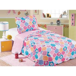 Colcha Evoluition Patchwork Infantil Solteiro King 240x180 Owls Camesa