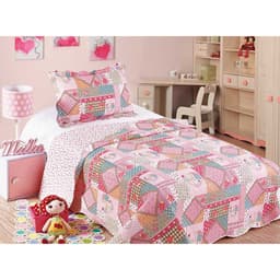 Colcha Evoluition Patchwork Infantil Solteiro King 240x180 Primavera Camesa