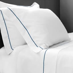 Jogo de Cama King com 4 Peças Elements Branco e Azul Marinho