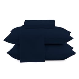 Jogo de Cama Queen com 4 Peças Azul Marinho