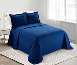 Kit Colcha Queen com 2 Porta Travesseiros Loft Marinho