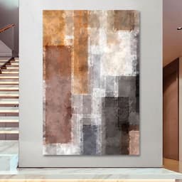 Quadro Decorativo Abstrato Geométrico, Tela em Canvas na Vertical ideal para ambiente de Sala, Quarto e Hall de entrada (100x70 cm)