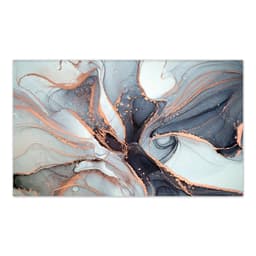 Quadro Decorativo Abstrato Marmorizado Gira, Tela em Canvas na Horizontal ideal para ambiente de Sala de estar, jantar, reuniões, Quarto e Hall de entrada (100x70 Cm)