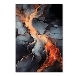 Quadro Decorativo Abstrato Marmorizado Vibrante, Tela em Canvas na Vertical ideal para ambiente de Sala de estar, jantar, reuniões, Quarto e Hall de entrada