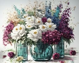 Quadro Decorativo Floral Classico, Tela em Canvas na Horizontal ideal para ambiente de Sala, Quarto e Hall (100X70 CM)