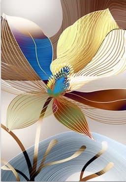 Quadro Decorativo Floral Moderno Figurativo, Tela em Canvas na Vertical ideal para ambiente de Sala, Quarto e Hall (100x70 cm)