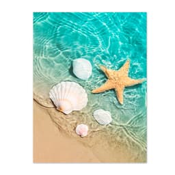 Quadro Decorativo Natureza Praia Mar, Tela em Canvas na Vertical ideal para ambiente de Sala de estar, jantar, reuniões, Quarto e Hall de entrada