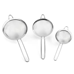 Peneiras Inox para Cozinha - Conjunto 3 Unidades - Coador Barman - Polvilhado Confeitaria - Escorredor