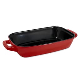 Assadeira de Cerâmica Retangular com Alça  2 Litros Vermelha Ceraflame