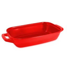 Assadeira de Cerâmica Retangular com Alça  2.7 Litros Vermelha Ceraflame