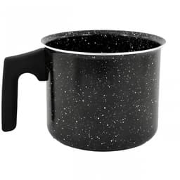 Caneca Fervedor de leite 1 Litro Aluminio Revestimento Ceramico Preto