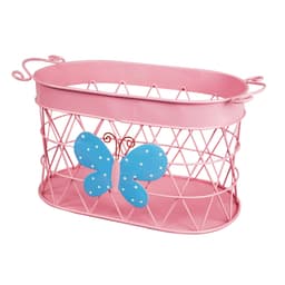 Cesto Organizador Metal Oval Multiuso - Rosa