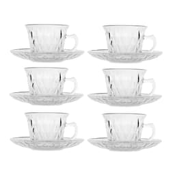 Conjunto Xícaras Diamond 12 Peças - 170 mL - Vidro - Kit de Café e Chá